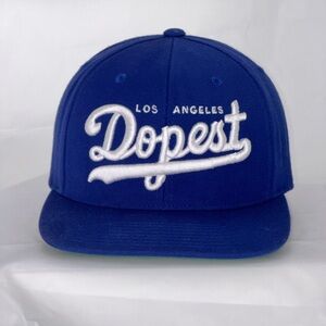 Los Angeles Dopest Streetwise Blue Snapback Cap Hat Dodgers Font LA California